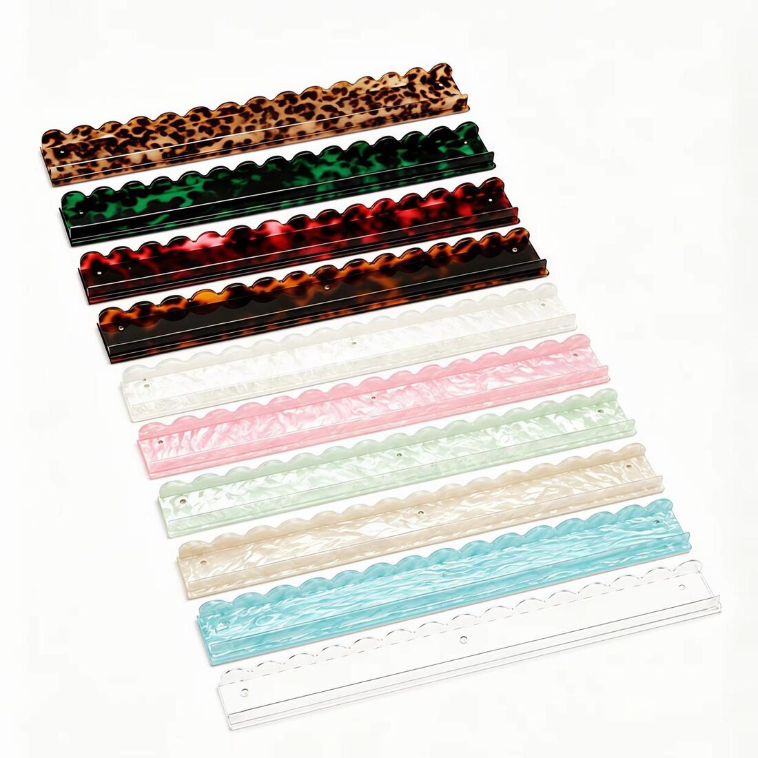 Acrylic mahjong tile racks, set of four